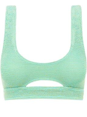 bond-eye Textured Scoop Cutout Bralette - Mint